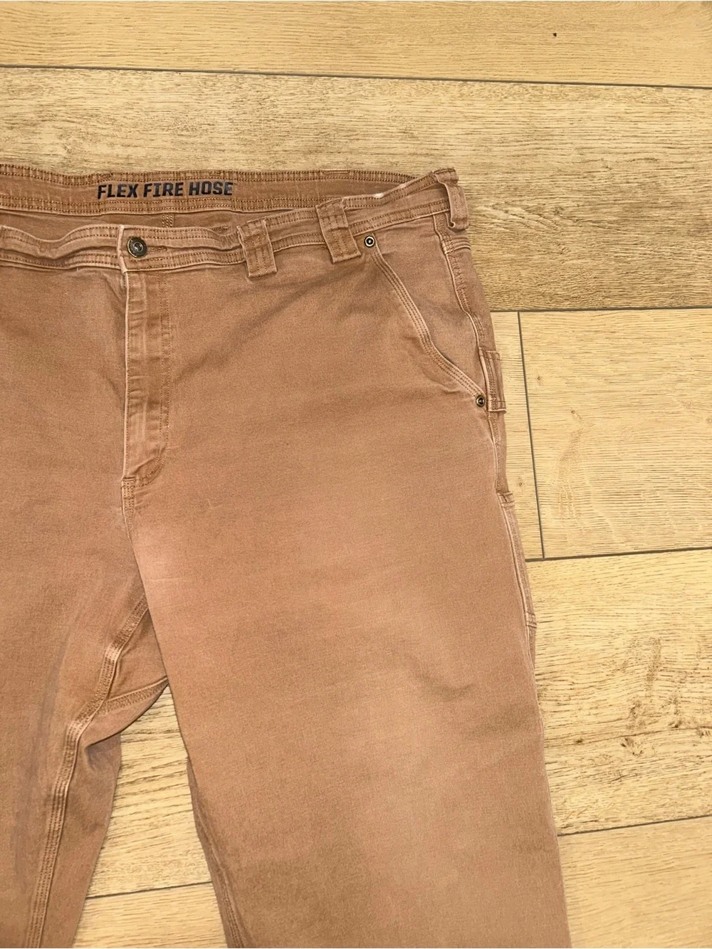 Duluth Trading Co Mens Flex Fire Hose Work Pants Brown 46x32 (29) Relaxed Fit